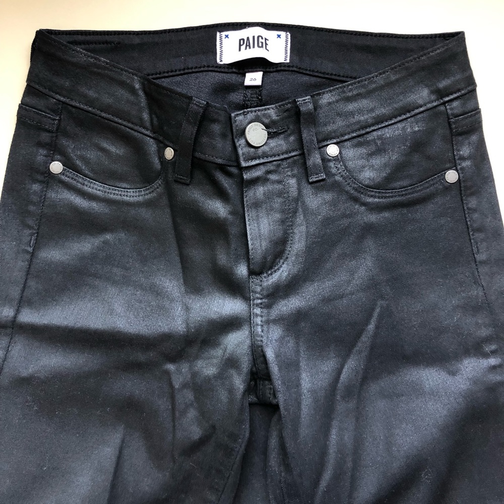 PAIGE Black Verdugo Coated Skinny Jeans - Picture 5 of 10
